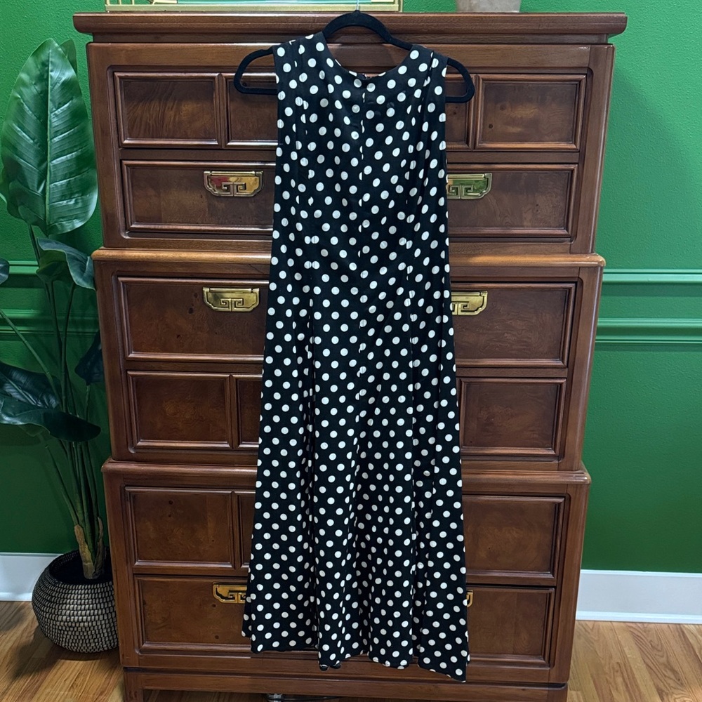 Zara Black and White Polka Dot Midi Dress Fall 2025